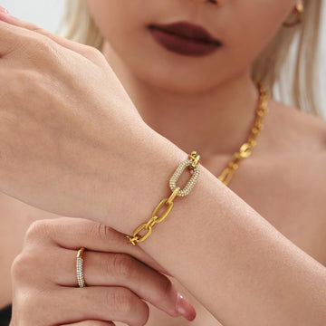 Micro - Pavé Zircon Collarbone Necklace/Bracelet - Aruary Studio ｜ Artisanal Jewelry