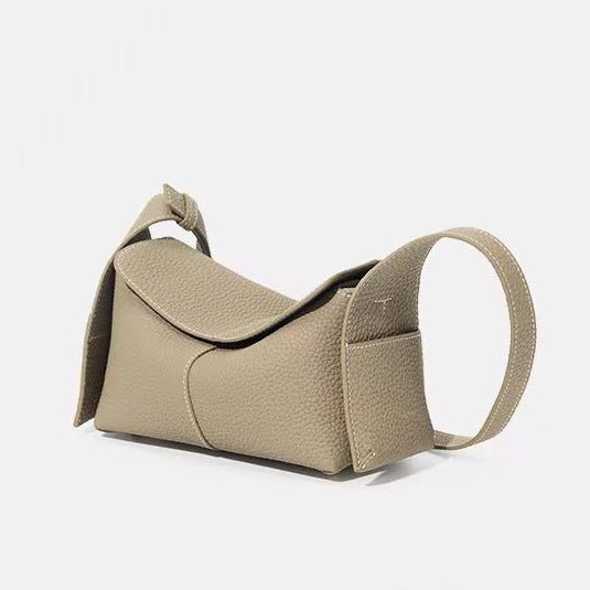 Mini Eaves - Shaped Crossbody Bag | Full - Grain Cowhide Leather & Lambskin Lining - Aruary Studio ｜ Artisanal Jewelry