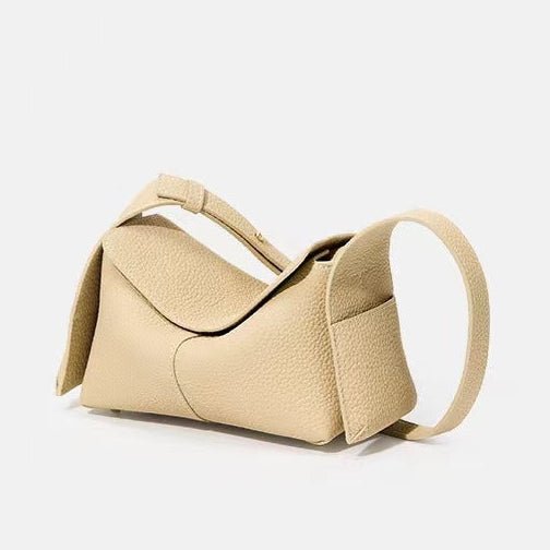 Mini Eaves - Shaped Crossbody Bag | Full - Grain Cowhide Leather & Lambskin Lining - Aruary Studio ｜ Artisanal Jewelry