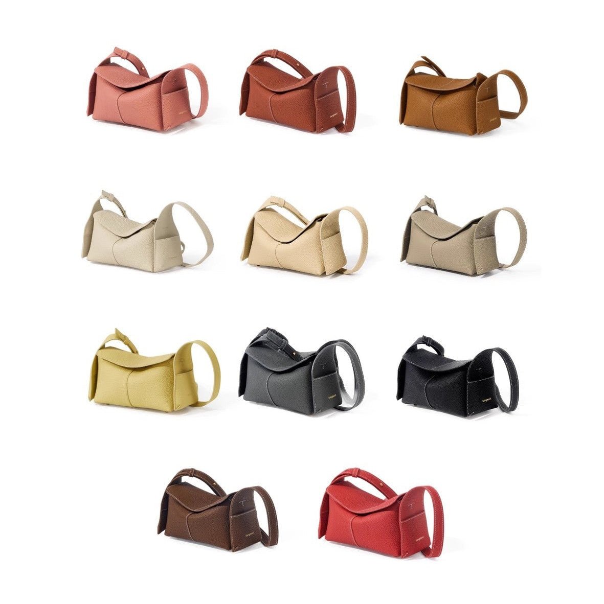 Mini Eaves - Shaped Crossbody Bag | Full - Grain Cowhide Leather & Lambskin Lining - Aruary Studio ｜ Artisanal Jewelry