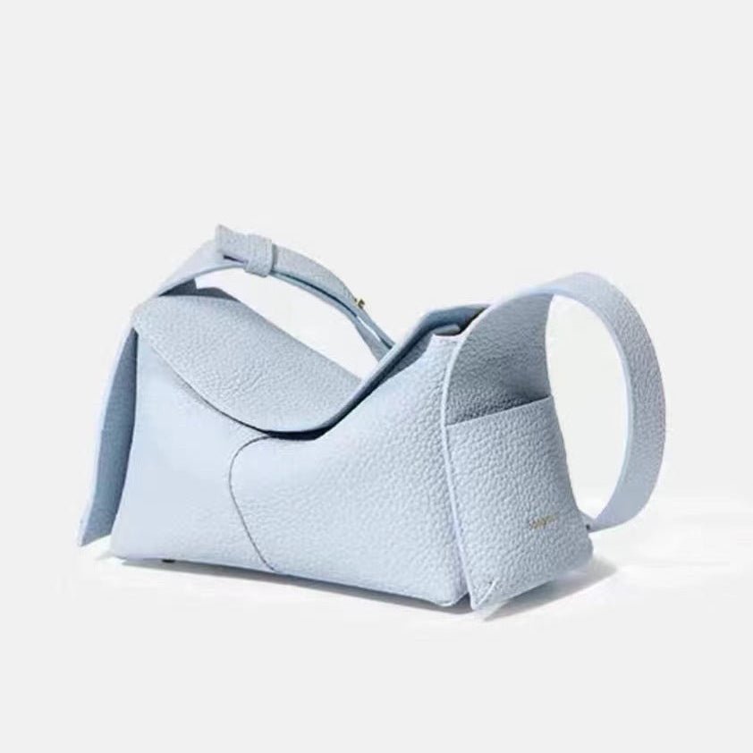 Mini Eaves - Shaped Crossbody Bag | Full - Grain Cowhide Leather & Lambskin Lining - Aruary Studio ｜ Artisanal Jewelry