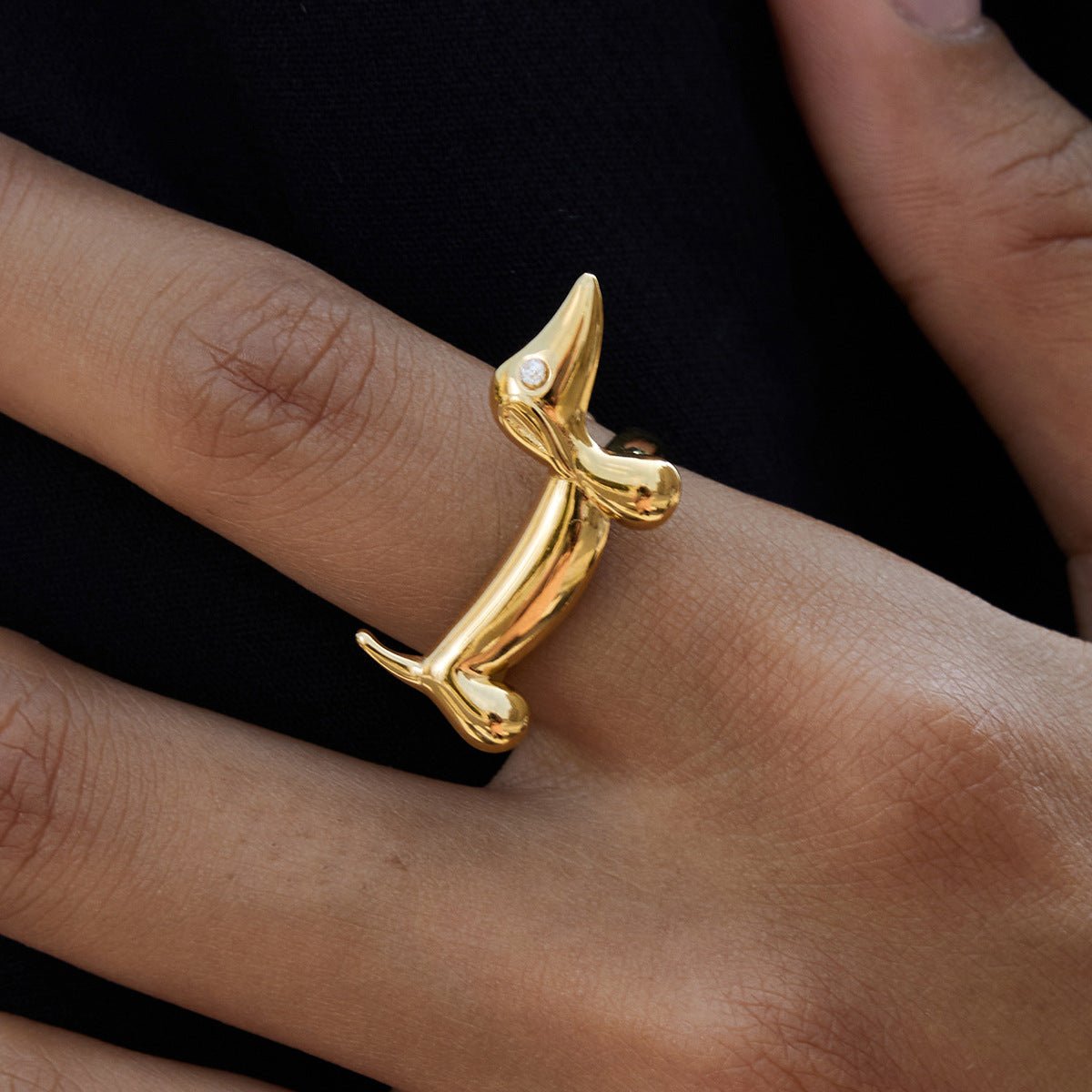 Minimalist Cat Ring - Titanium Steel Pet Lover Jewelry - Aruary Studio ｜ Artisanal Jewelry