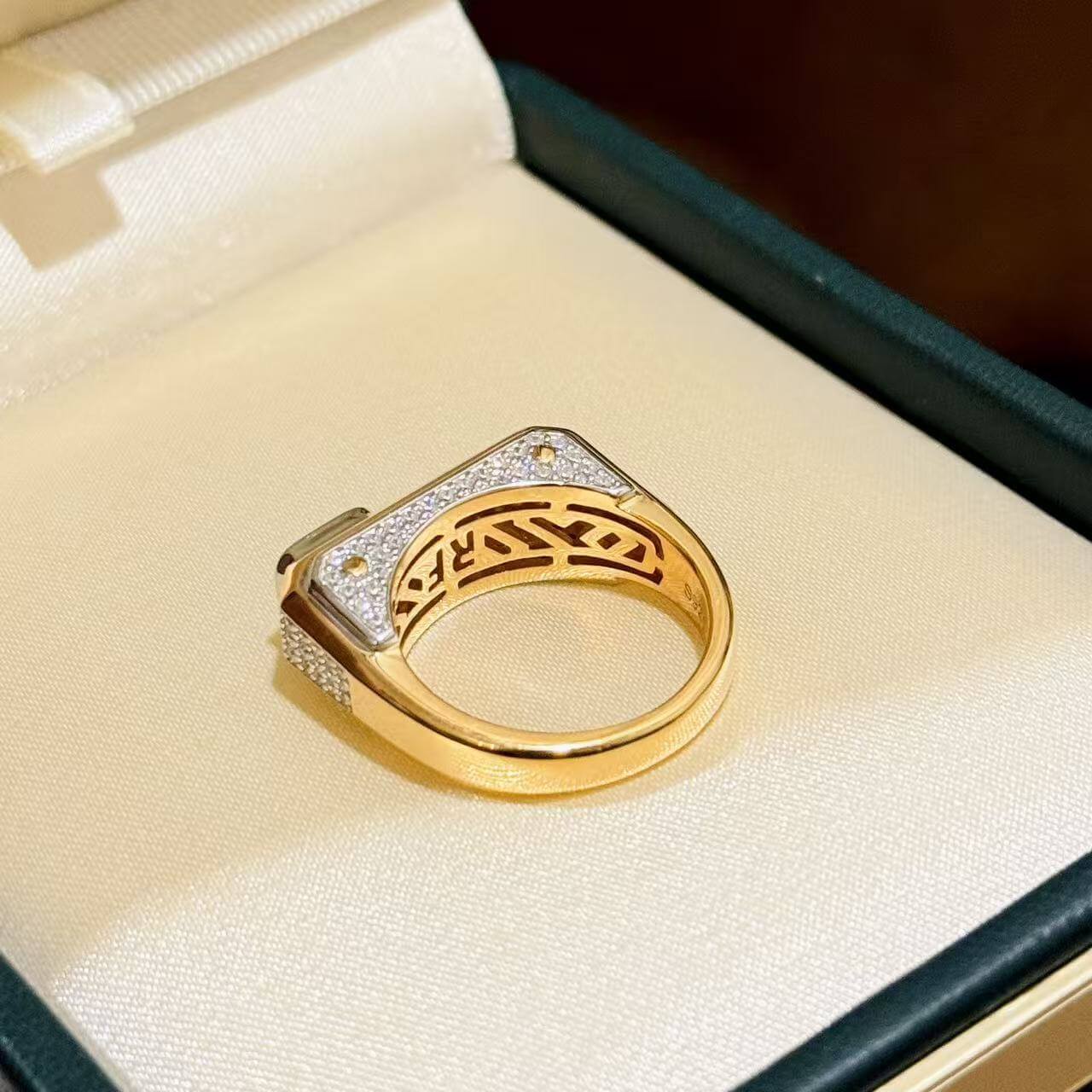 Modern Geometric Emerald - Cut Statement Ring - Aruary Studio ｜ Artisanal Jewelry