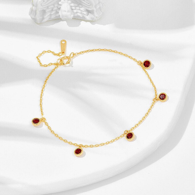 Natural Multi - Gemstone Bracelet | 925 Sterling Silver Plated 14K Gold - Aruary Studio ｜ Artisanal Jewelry