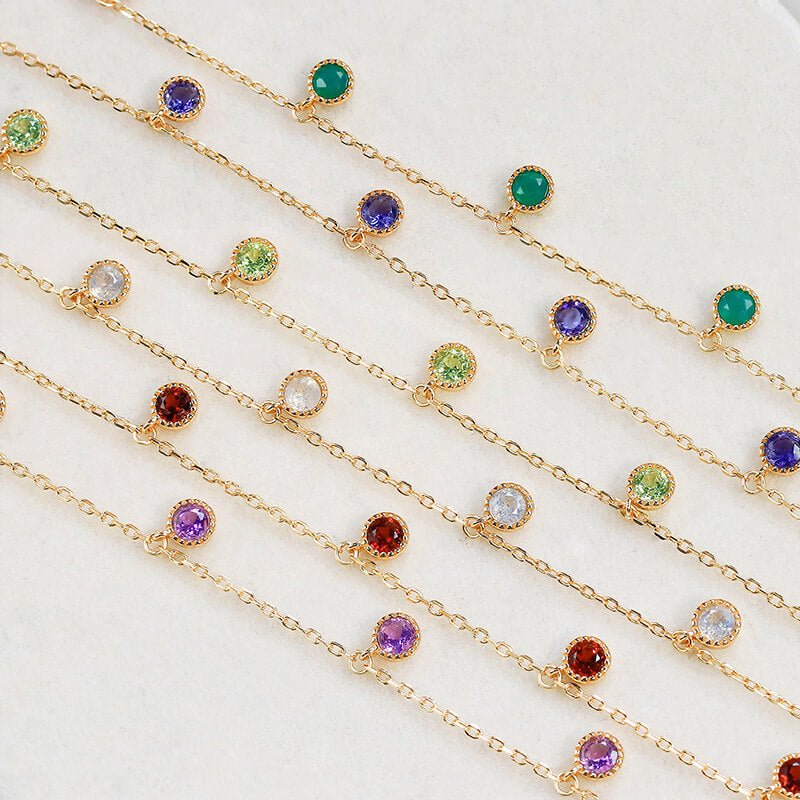 Natural Multi - Gemstone Bracelet | 925 Sterling Silver Plated 14K Gold - Aruary Studio ｜ Artisanal Jewelry