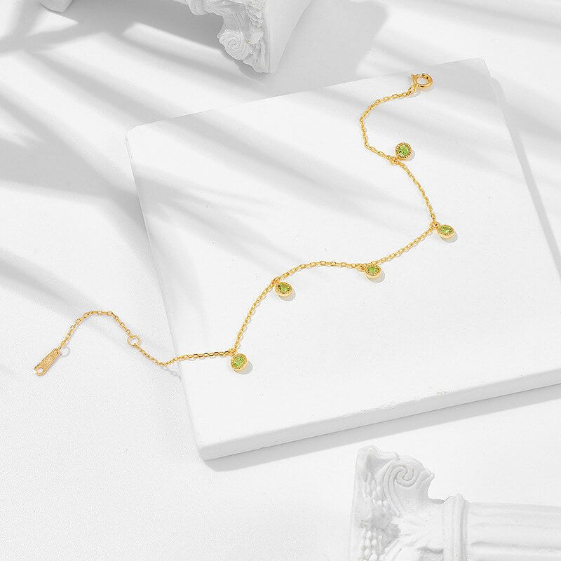 Natural Multi - Gemstone Bracelet | 925 Sterling Silver Plated 14K Gold - Aruary Studio ｜ Artisanal Jewelry