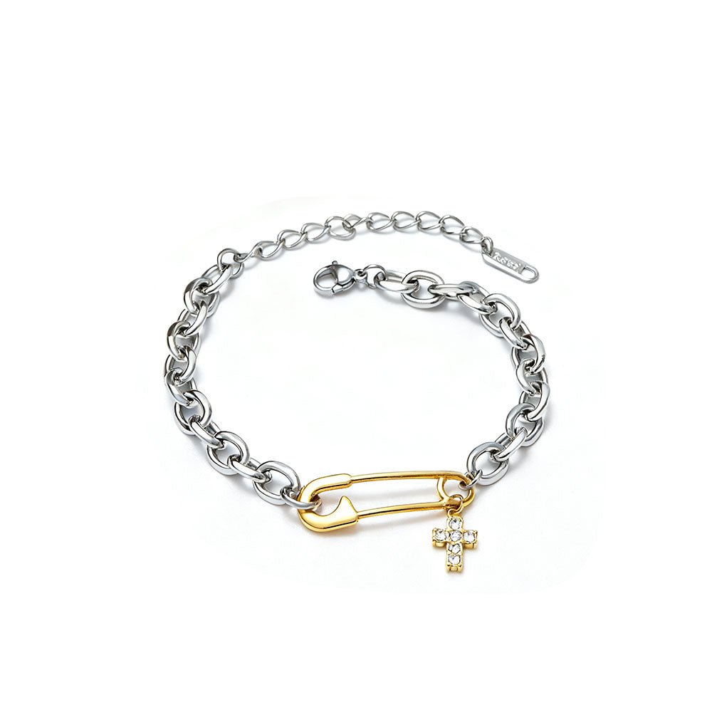 Paperclip Titanium Chain Bracelet - 18K Gold Plated Unisex Cuff, Hypoallergenic Luxury - Aruary Studio ｜ Artisanal Jewelry