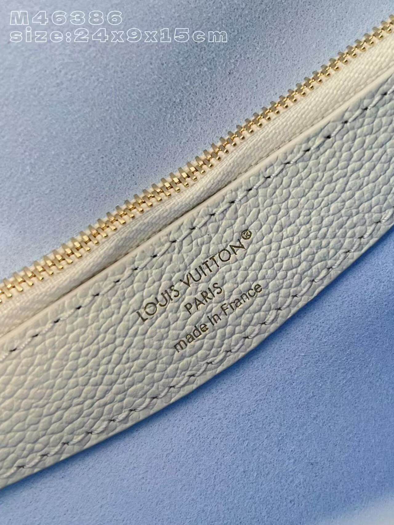 Premium Monogram Empreinte Diane Messenger Bag | Grained Leather Shoulder Bag for Women | Pastel Blue Luxury Inspired Crossbody Satchel