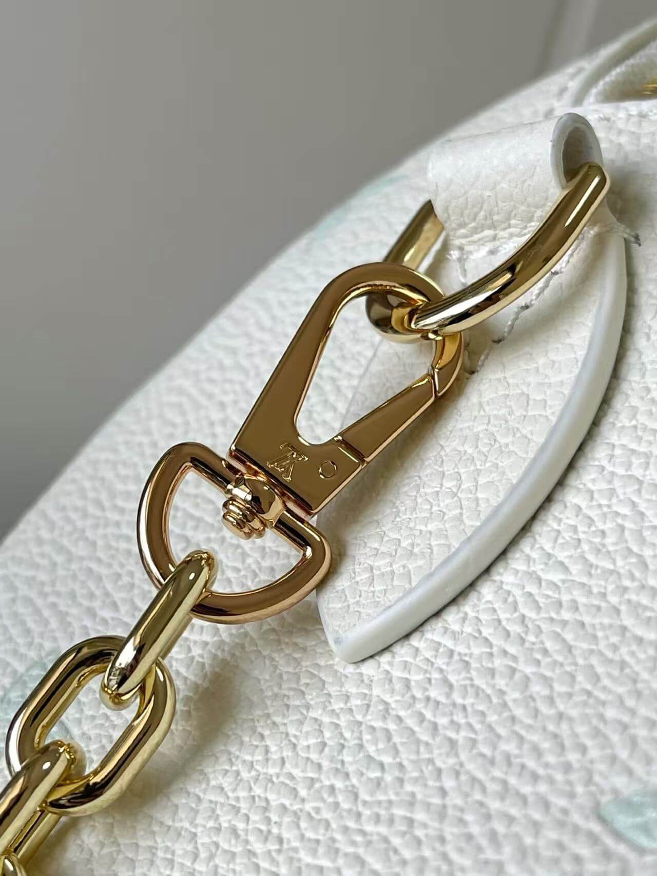 Premium Monogram Empreinte Speedy Bandoulière 20 | Grained Leather Mini Doctor Bag | Pastel Blue & Green Luxury Crossbody for Women