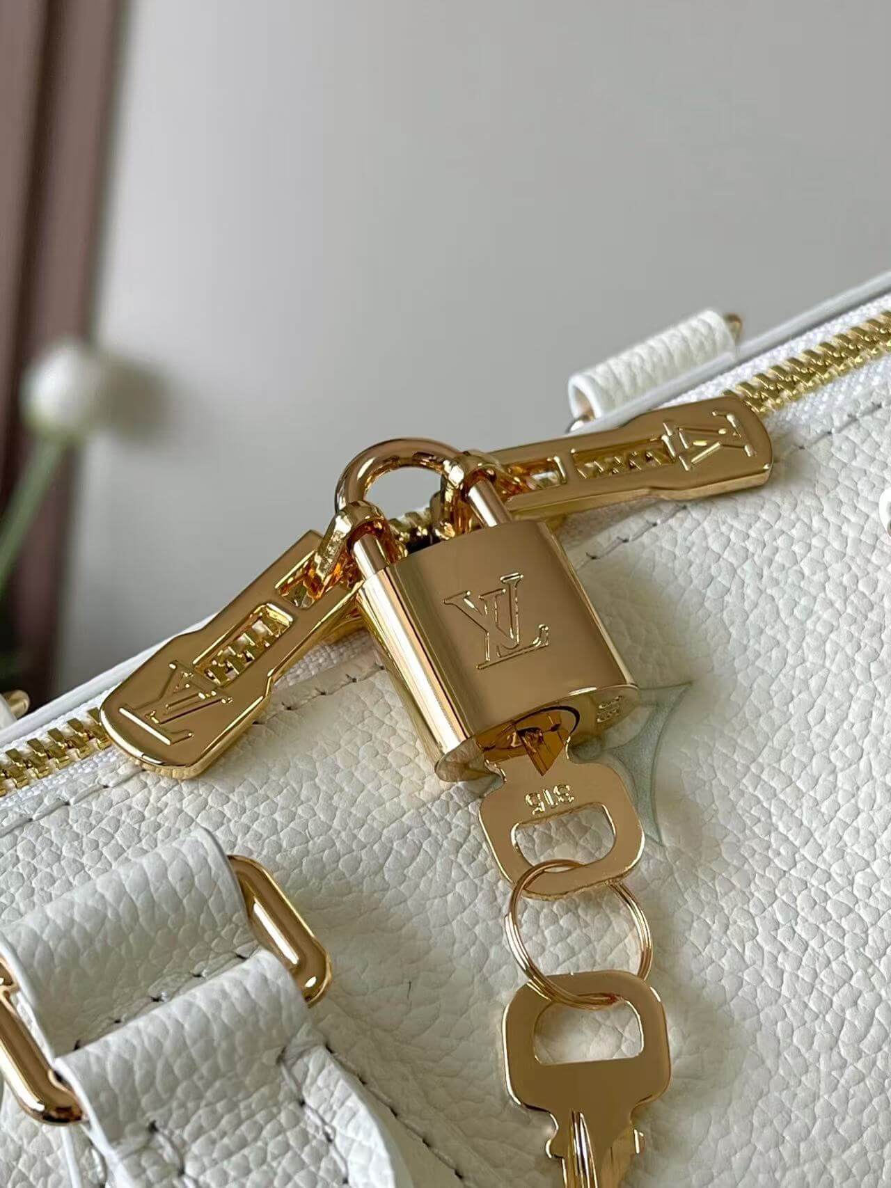 Premium Monogram Empreinte Speedy Bandoulière 20 | Grained Leather Mini Doctor Bag | Pastel Blue & Green Luxury Crossbody for Women