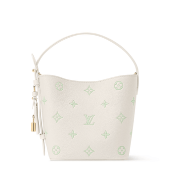 Pastel Monogram Mini Bucket Bag with Matching Pouch | Luxury Inspired Crossbody Shoulder Bag for Women | 18x16cm - Aruary Studio ｜ Artisanal Jewelry