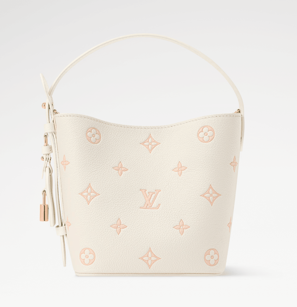 Pastel Monogram Mini Bucket Bag with Matching Pouch | Luxury Inspired Crossbody Shoulder Bag for Women | 18x16cm - Aruary Studio ｜ Artisanal Jewelry