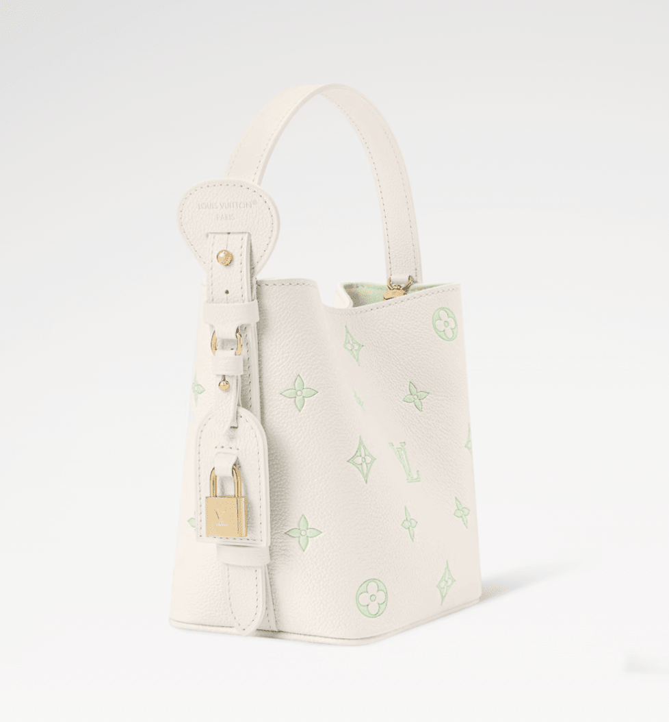 Pastel Monogram Mini Bucket Bag with Matching Pouch | Luxury Inspired Crossbody Shoulder Bag for Women | 18x16cm - Aruary Studio ｜ Artisanal Jewelry