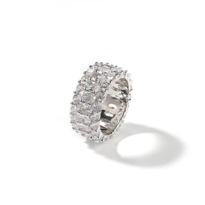 Pavé Zircon Statement Ring | Alloy Electroplated - Dazzling Luxury for Bold Self - Expression - Aruary Studio ｜ Artisanal Jewelry