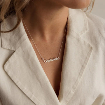 Personalized Name & Birthstone Necklace | Titanium Steel with 5A Zircon - Custom Fonts for Unique Style - Aruary Studio ｜ Artisanal Jewelry