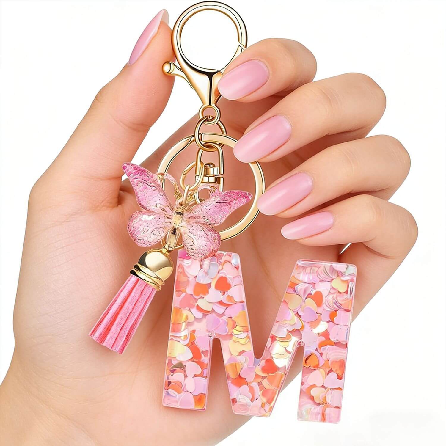 Personalized Resin Letter Butterfly Keychain | 26 Letter Options - Aruary Studio ｜ Artisanal Jewelry