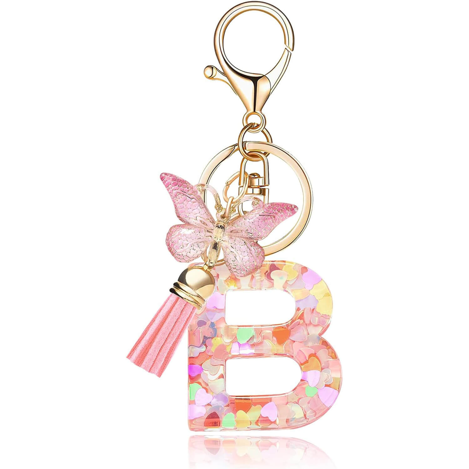 Personalized Resin Letter Butterfly Keychain | 26 Letter Options - Aruary Studio ｜ Artisanal Jewelry