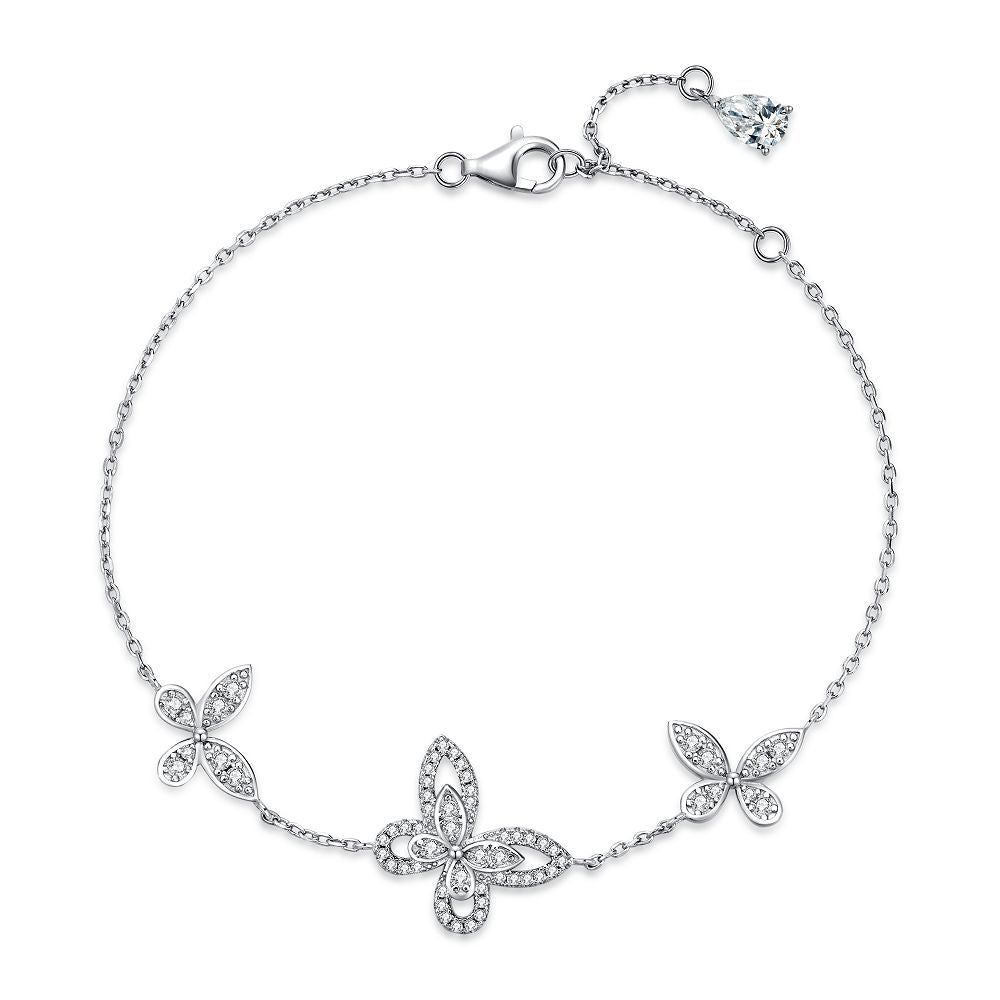 Phantom Butterfly Bracelet | S925 Sterling Silver + Zircon - Ethereal Elegance with Dazzling Sparkle - Aruary Studio ｜ Artisanal Jewelry