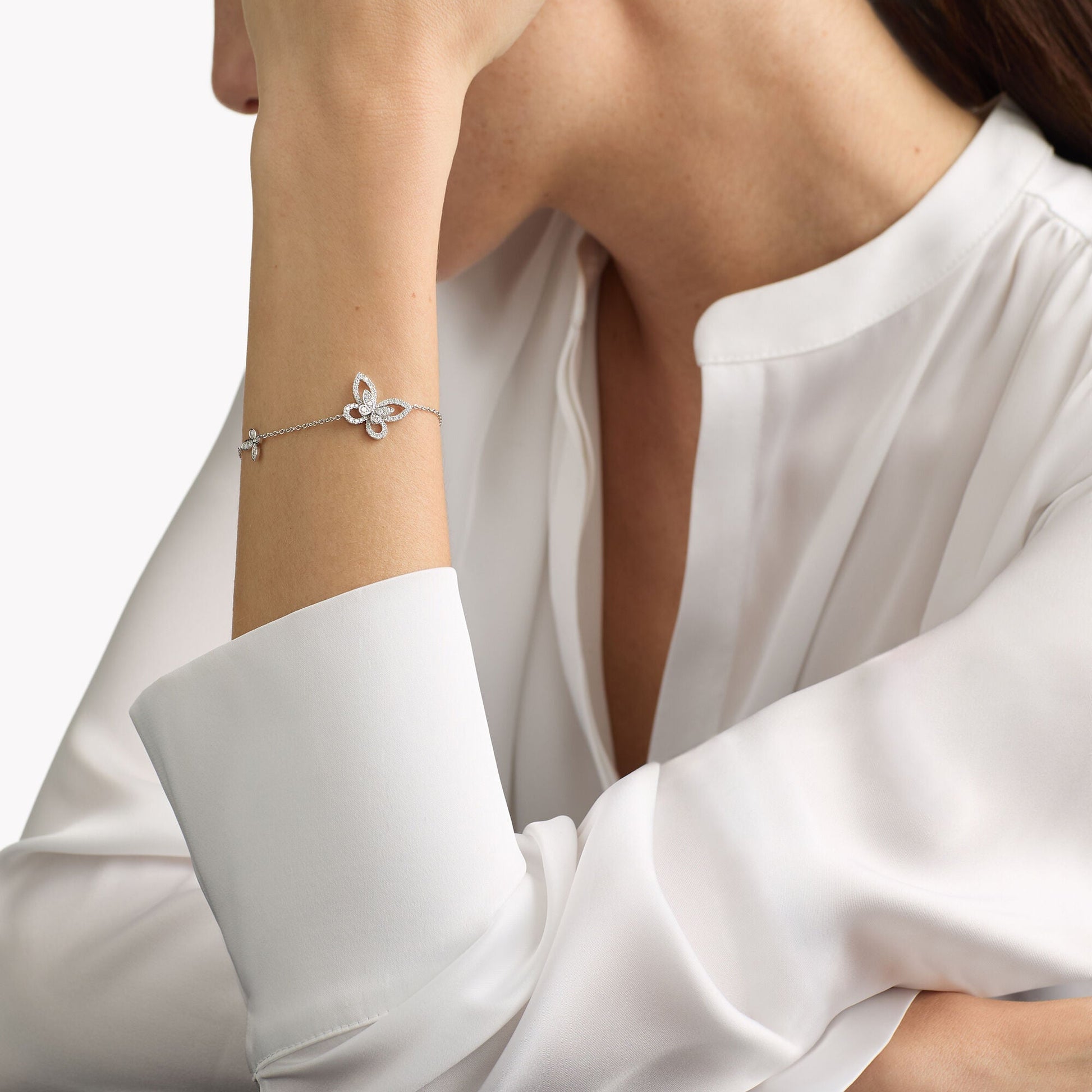 Phantom Butterfly Bracelet | S925 Sterling Silver + Zircon - Ethereal Elegance with Dazzling Sparkle - Aruary Studio ｜ Artisanal Jewelry