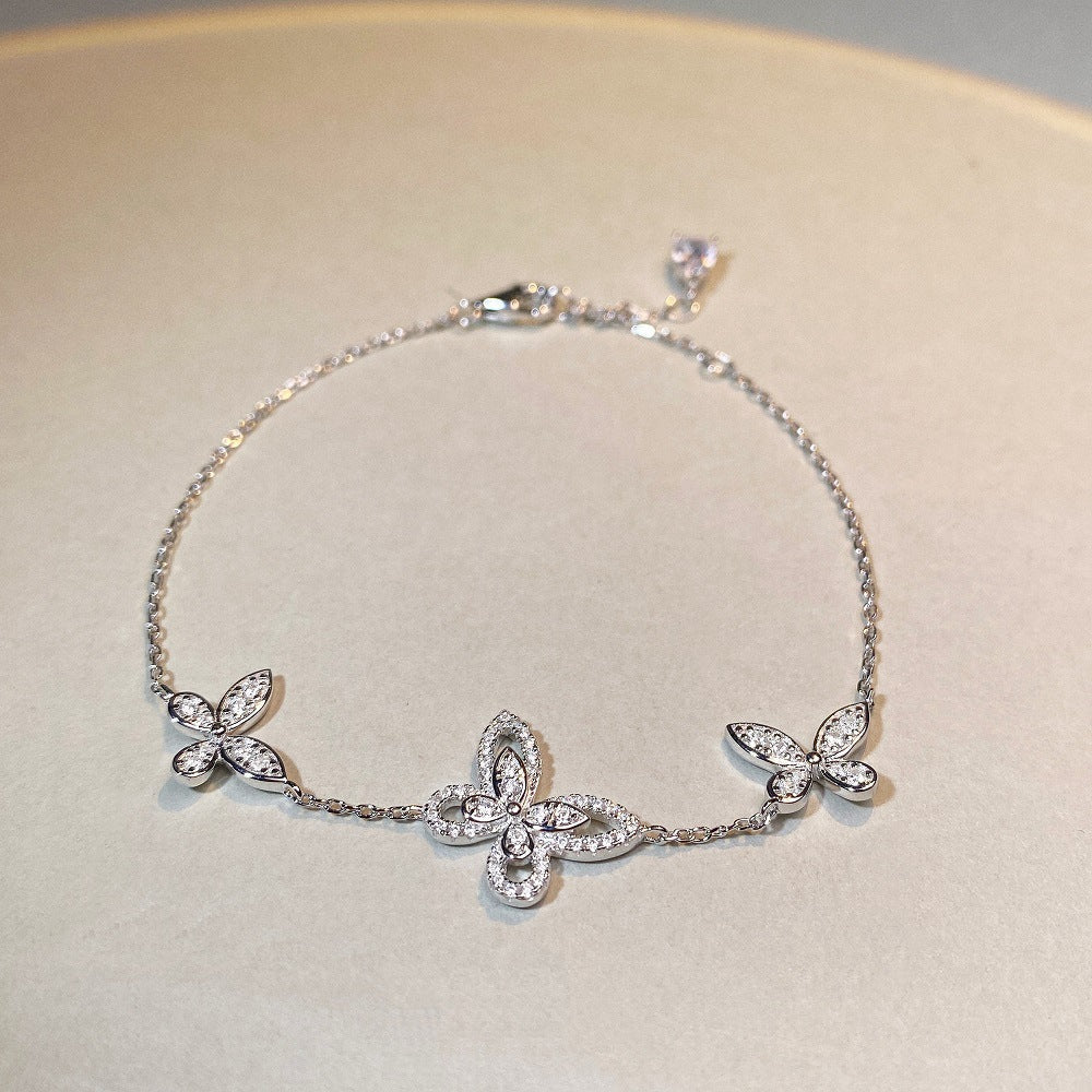 Phantom Butterfly Bracelet | S925 Sterling Silver + Zircon - Ethereal Elegance with Dazzling Sparkle - Aruary Studio ｜ Artisanal Jewelry