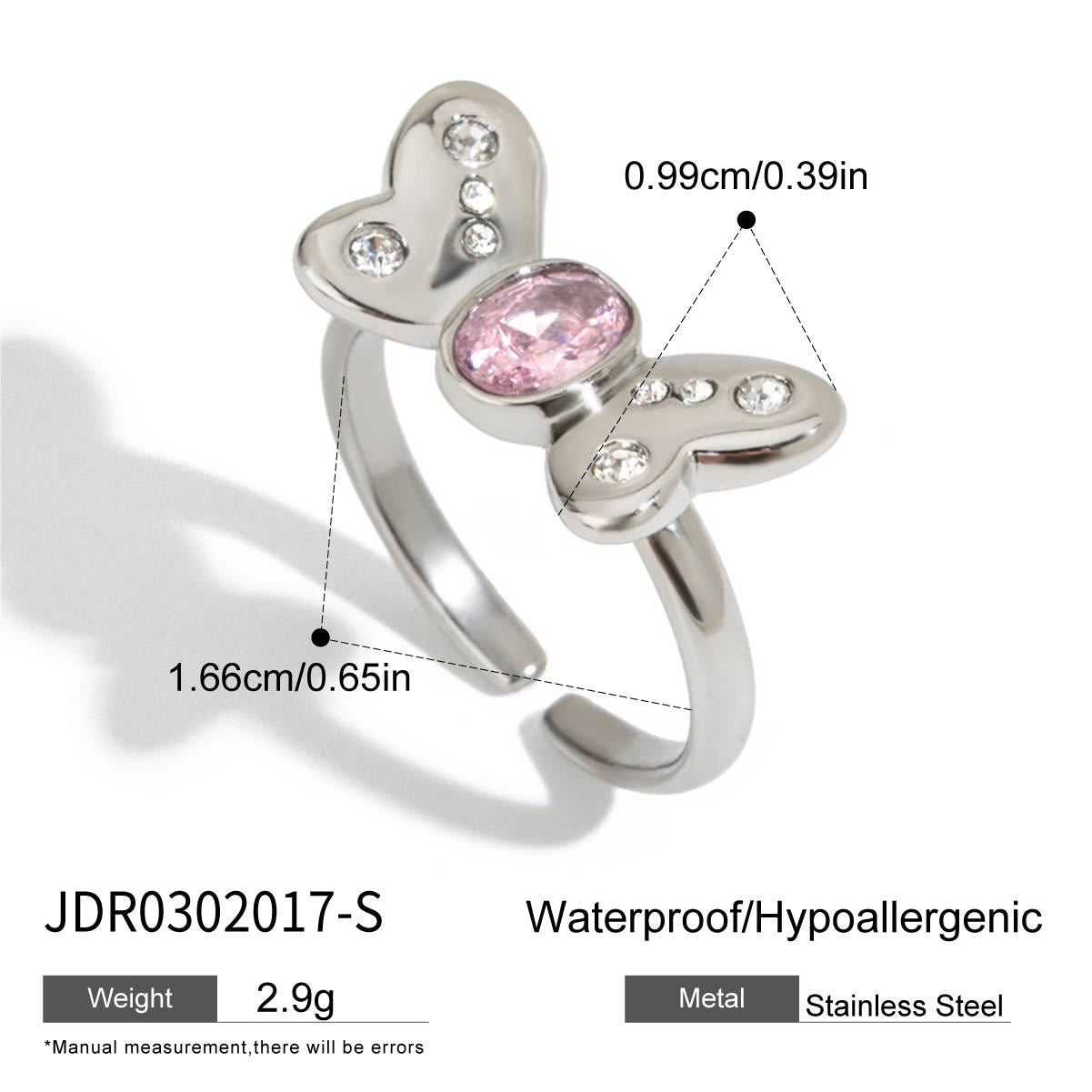 Pink Zircon Titanium Steel Ring - Aruary Studio ｜ Artisanal Jewelry