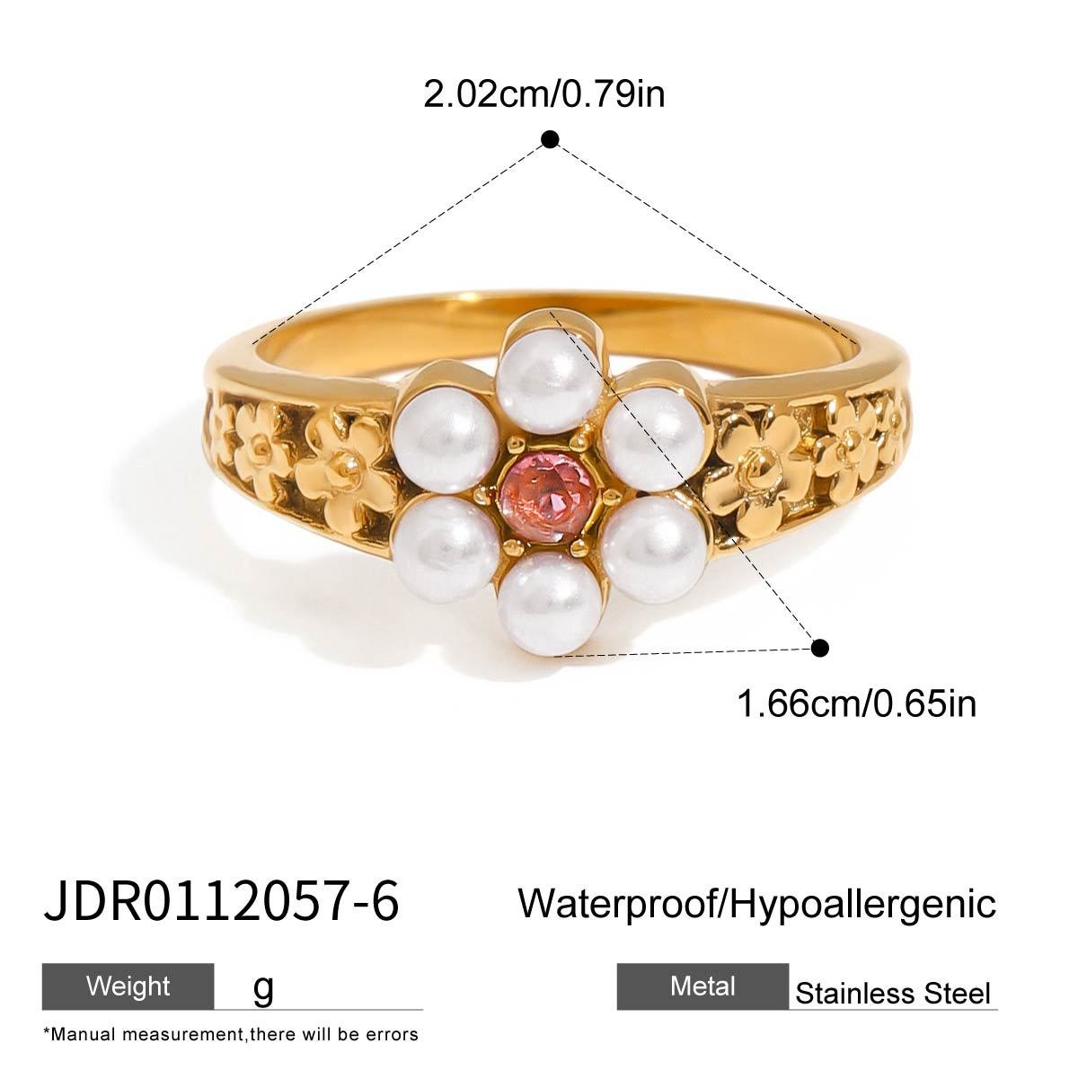 Pink Zircon Titanium Steel Ring - Aruary Studio ｜ Artisanal Jewelry