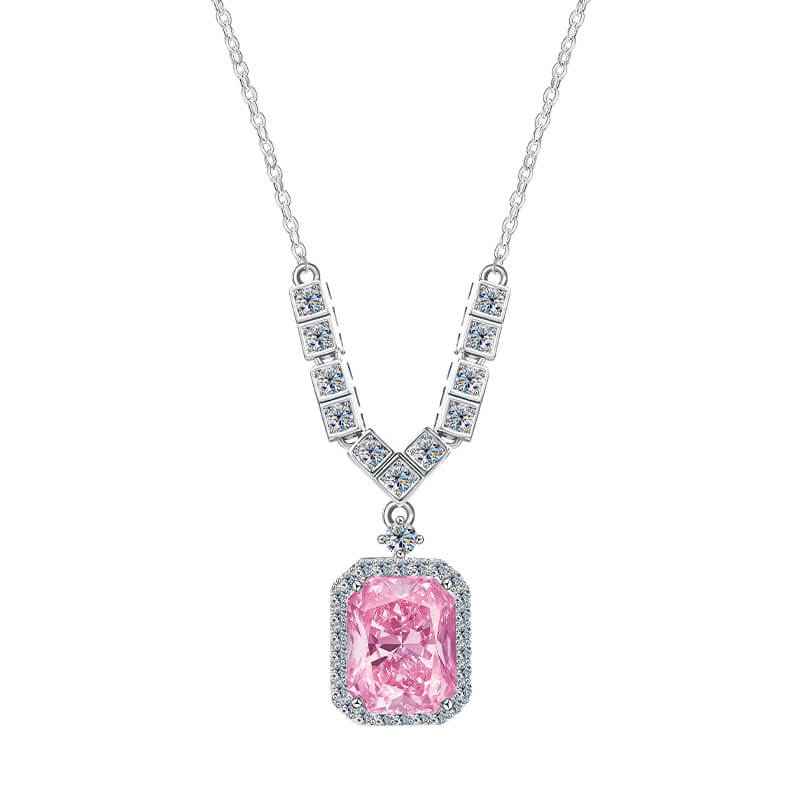 Radiant Pink Halo Necklace