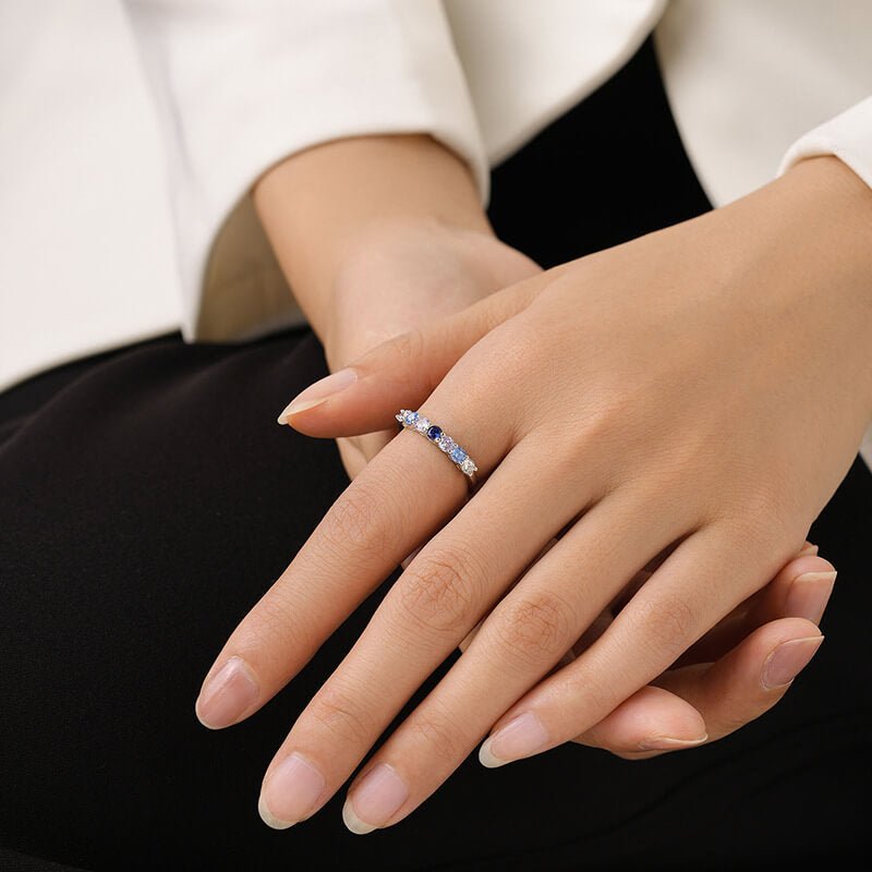 S925 Sterling Silver Eternity Band Ring - Stackable Cubic Zirconia Promise Ring for Women - Aruary Studio ｜ Artisanal Jewelry