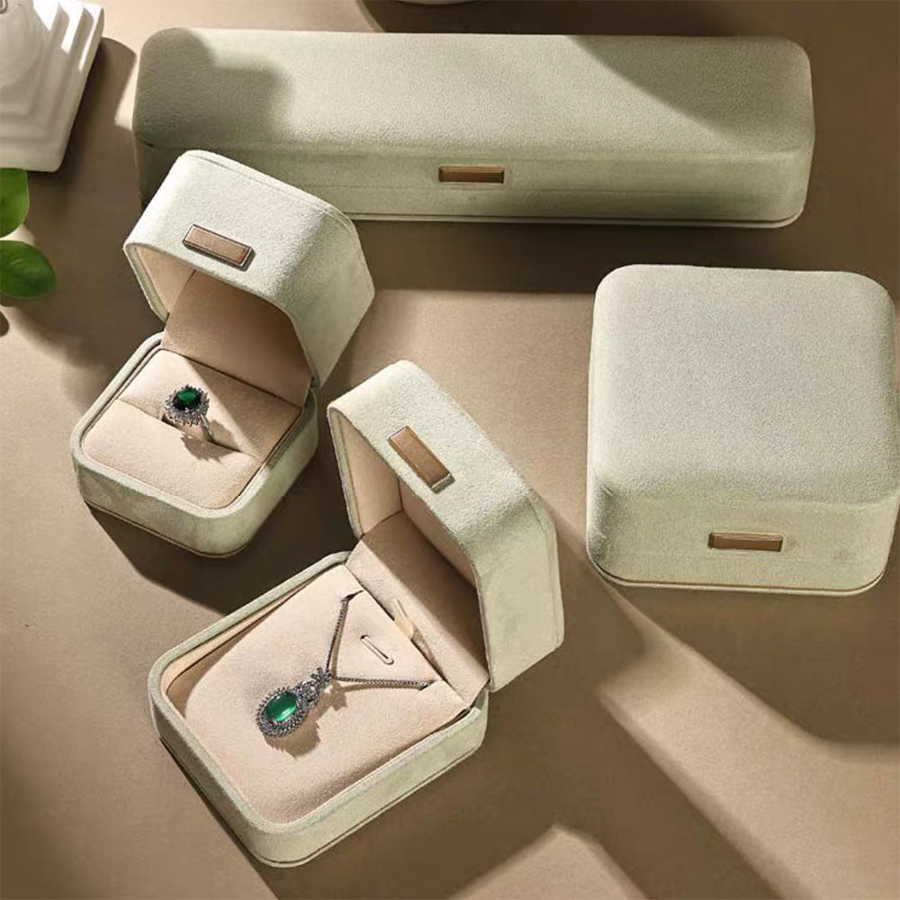 Sage Green Velvet Jewelry Box Collection - Aruary Studio ｜ Artisanal Jewelry