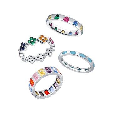 🎁 Selected Specials of the Week | Dopamine Color Palette Ring Collection | S925 Sterling Silver + Colorful Gemstones - Vibrant Joy for Your Fingers - Aruary Studio ｜ Artisanal Jewelry