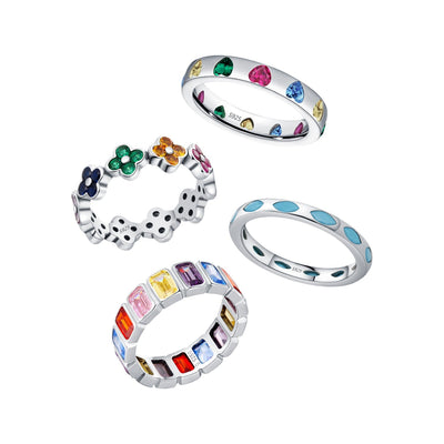 🎁 Selected Specials of the Week | Dopamine Color Palette Ring Collection | S925 Sterling Silver + Colorful Gemstones - Vibrant Joy for Your Fingers - Aruary Studio ｜ Artisanal Jewelry
