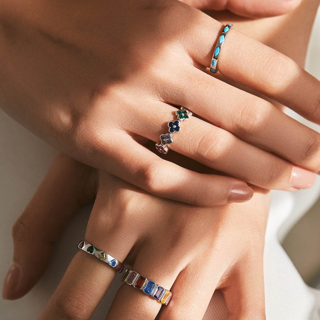 🎁 Selected Specials of the Week | Dopamine Color Palette Ring Collection | S925 Sterling Silver + Colorful Gemstones - Vibrant Joy for Your Fingers - Aruary Studio ｜ Artisanal Jewelry