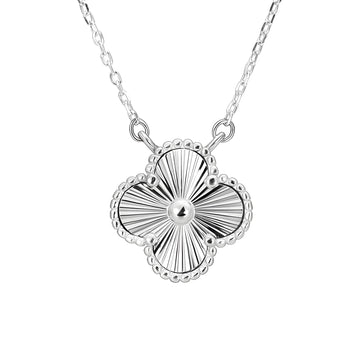 Shimmering Laser Clover Necklace | 925 Sterling Silver Christmas Gift for Women | Adjustable 16 - 20" Chain - Aruary Studio ｜ Artisanal Jewelry