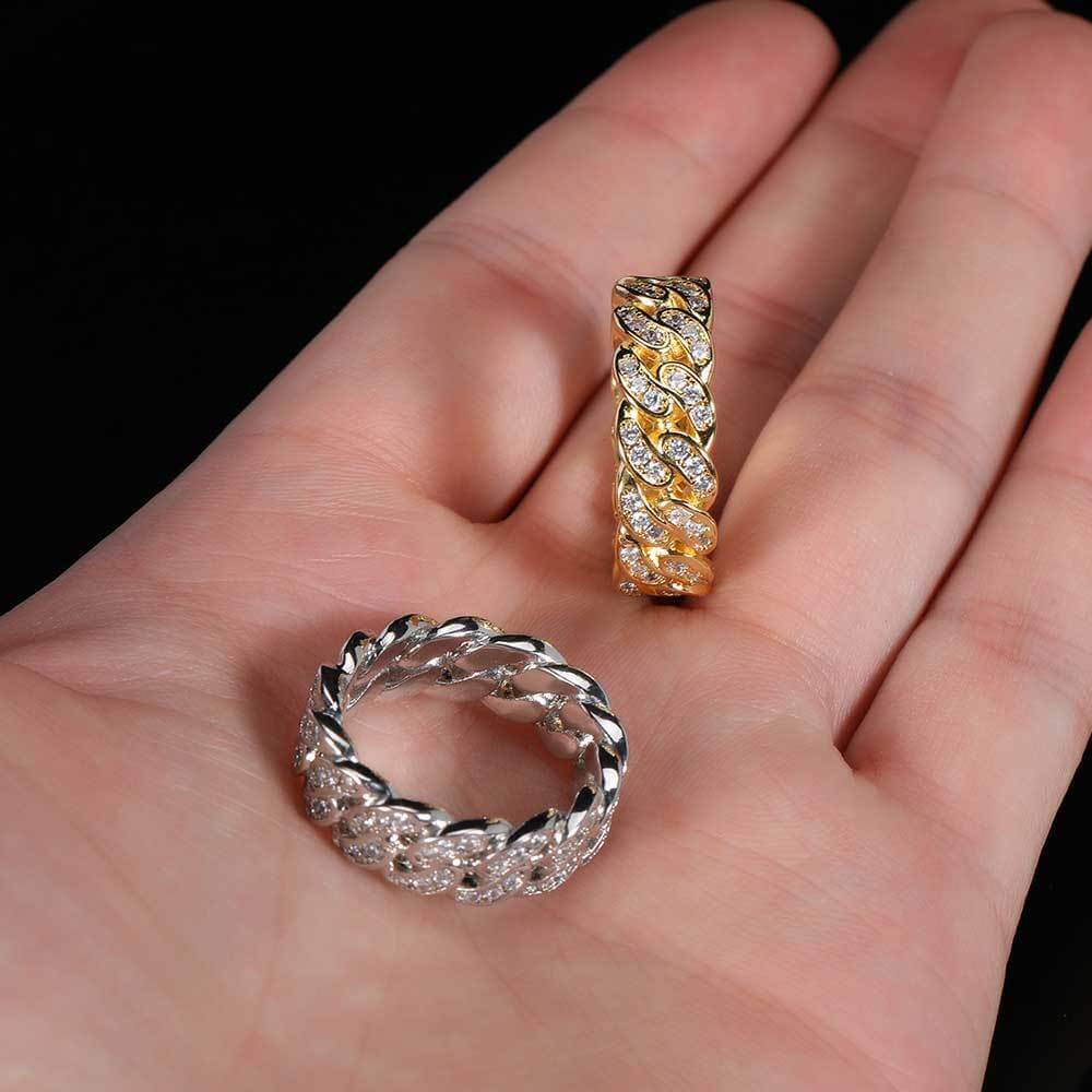 Single - Row Zircon Cuban Ring | 18K Gold - Plated + 5A Zircon - Aruary Studio ｜ Artisanal Jewelry