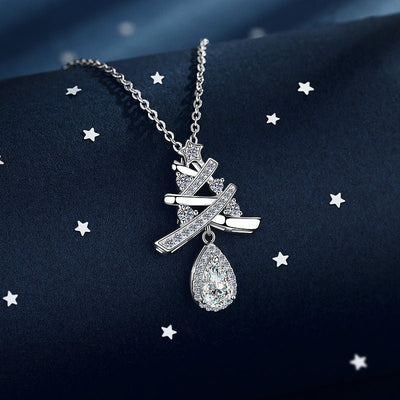 Sparkling Christmas Tree Drop Necklace | 925 Sterling Silver + 5A Zircon - Festive Glamour with Adjustable 45 - 50cm Chain - Aruary Studio ｜ Artisanal Jewelry