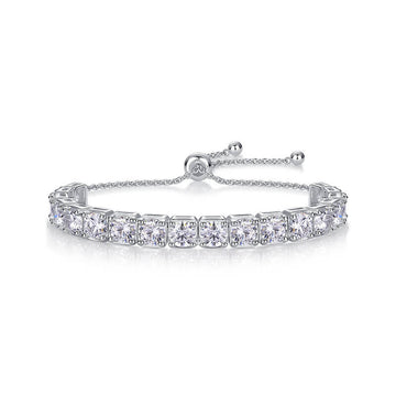 Sparkling Moissanite Tennis Bracelet for Women | S925 Sterling Silver Platinum Plated Bolo Bracelet - Aruary Studio ｜ Artisanal Jewelry