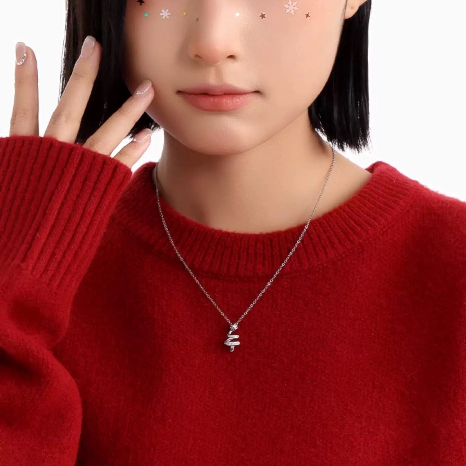 Spiral Christmas Tree Necklace | 925 Sterling Silver + 5A Zircon - Festive Elegance with Adjustable 45 - 50cm Chain - Aruary Studio ｜ Artisanal Jewelry