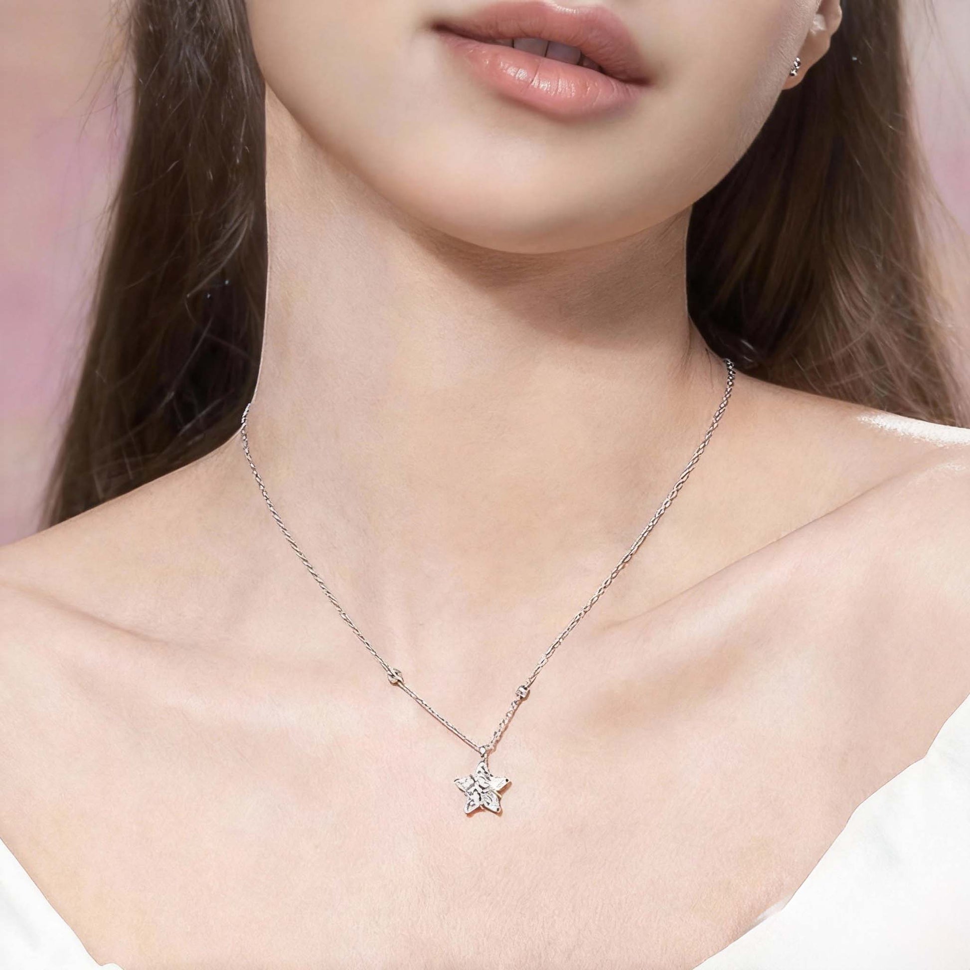 Star Zircon Necklace | 925 Sterling Silver - Aruary Studio ｜ Artisanal Jewelry