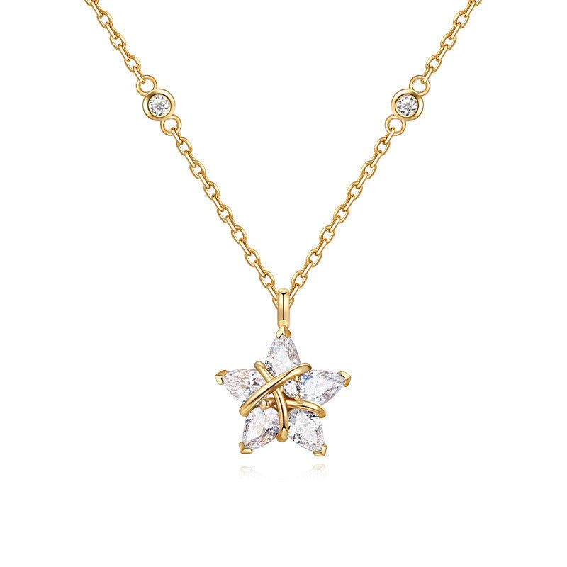 Star Zircon Necklace | 925 Sterling Silver - Aruary Studio ｜ Artisanal Jewelry