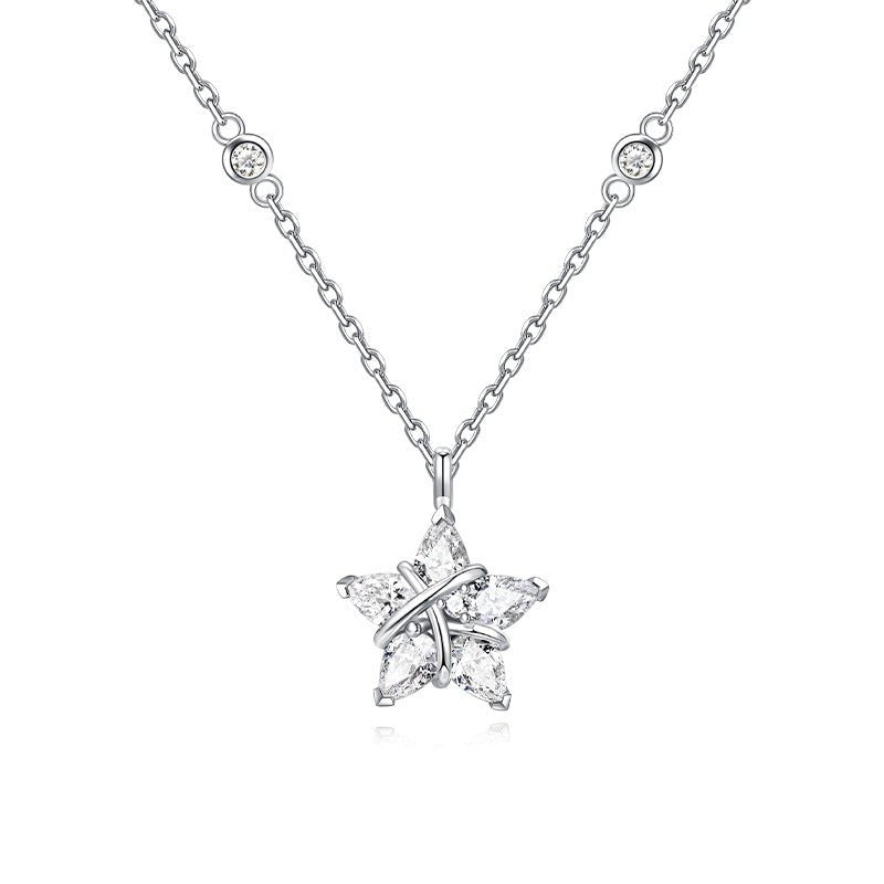 Star Zircon Necklace | 925 Sterling Silver - Aruary Studio ｜ Artisanal Jewelry