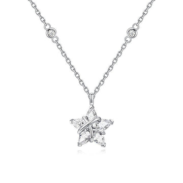 Star Zircon Necklace | 925 Sterling Silver - Aruary Studio ｜ Artisanal Jewelry
