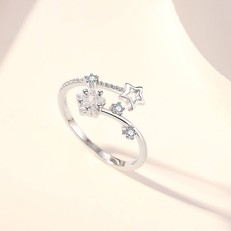 Starry Sky Open Ring | Sterling Silver Gold - Plated for Dreamy Elegance - Aruary Studio ｜ Artisanal Jewelry