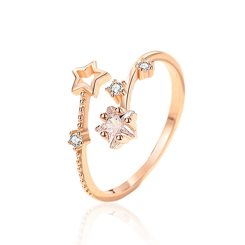 Starry Sky Open Ring | Sterling Silver Gold - Plated for Dreamy Elegance - Aruary Studio ｜ Artisanal Jewelry