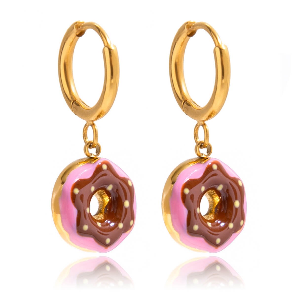 Sweet Treats Dessert Huggie Earrings | 18K Gold - Plated + Enamel - Aruary Studio ｜ Artisanal Jewelry