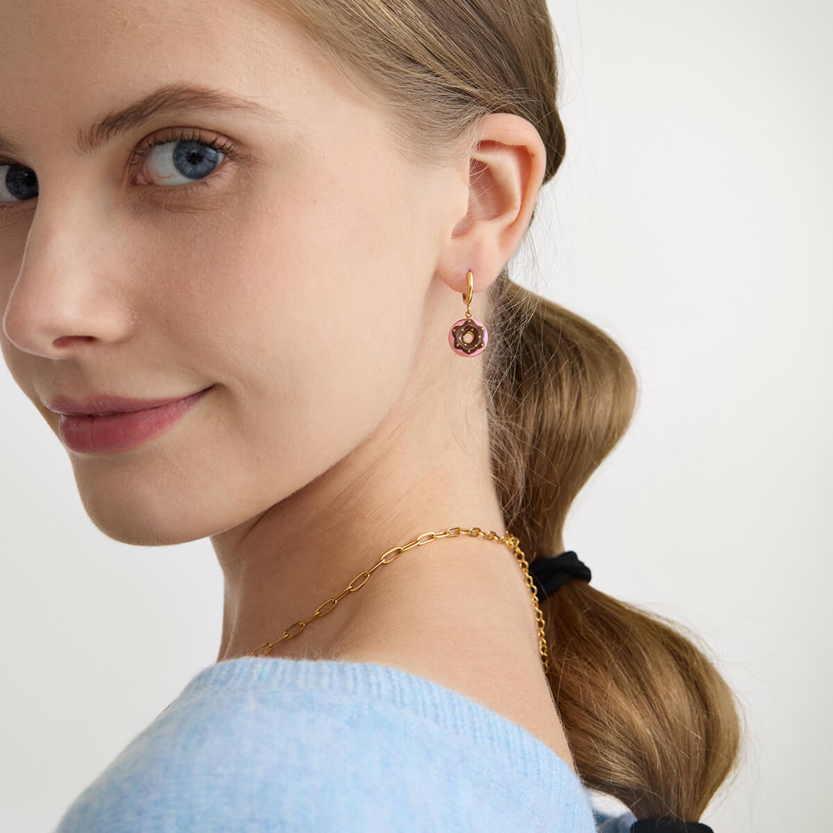 Sweet Treats Dessert Huggie Earrings | 18K Gold - Plated + Enamel - Aruary Studio ｜ Artisanal Jewelry