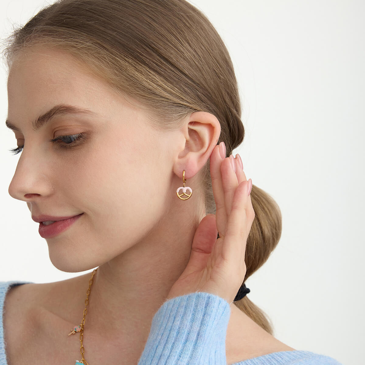 Sweet Treats Dessert Huggie Earrings | 18K Gold - Plated + Enamel - Aruary Studio ｜ Artisanal Jewelry