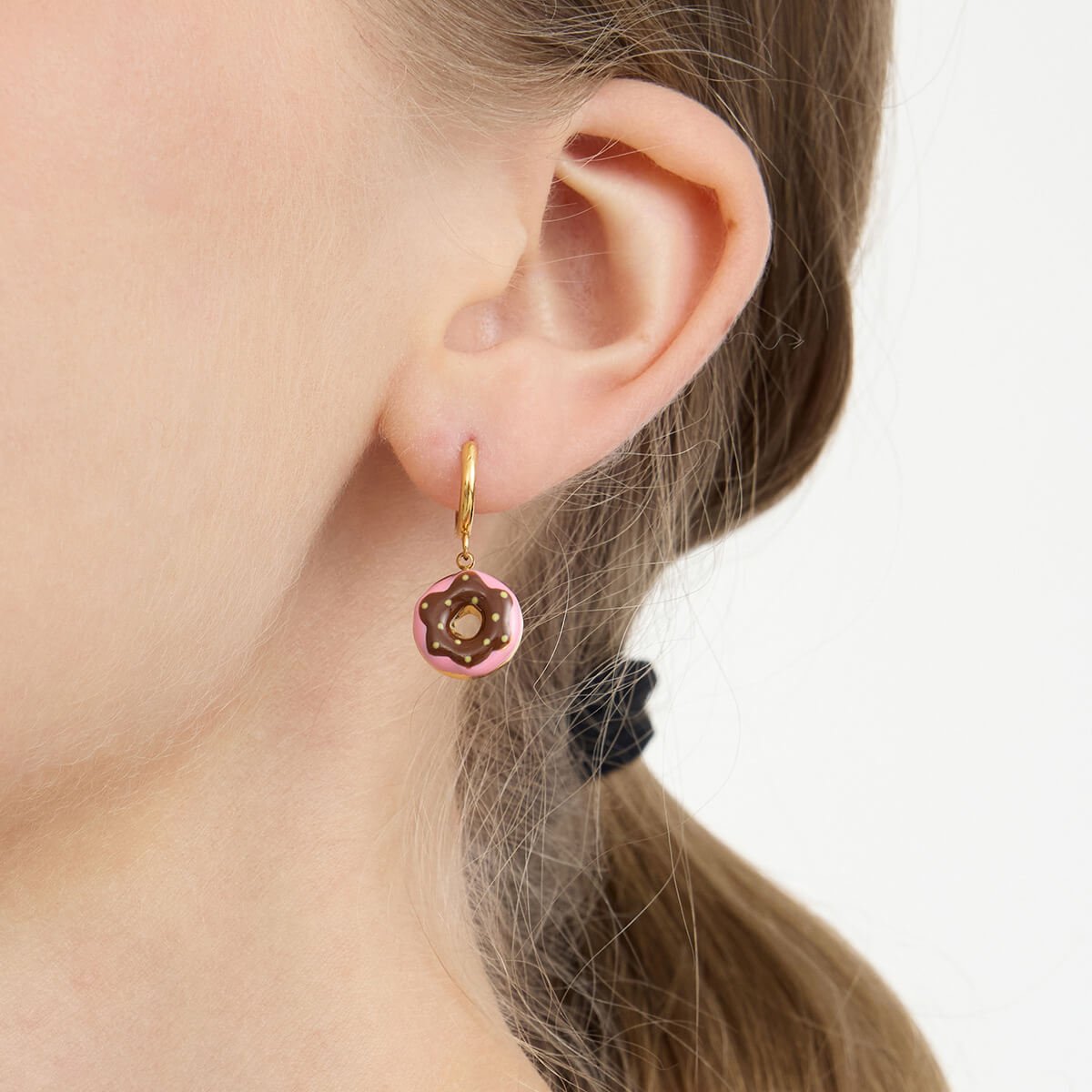 Sweet Treats Dessert Huggie Earrings | 18K Gold - Plated + Enamel - Aruary Studio ｜ Artisanal Jewelry