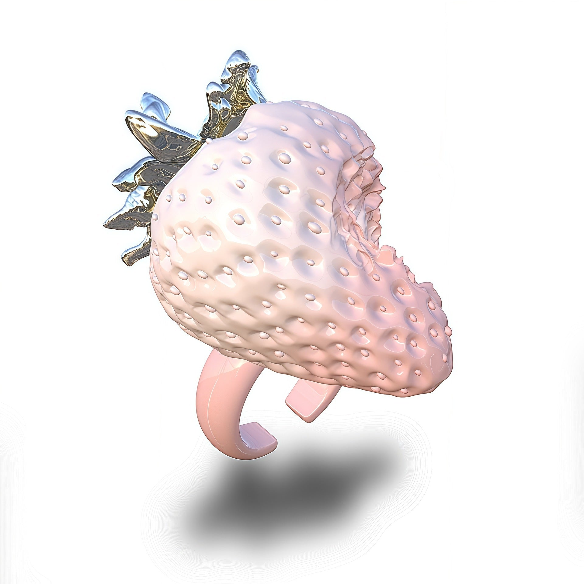 Sweet Y2K Realistic Strawberry Resin Jewelry (Necklace/Earrings/Ring) - Aruary Studio ｜ Artisanal Jewelry