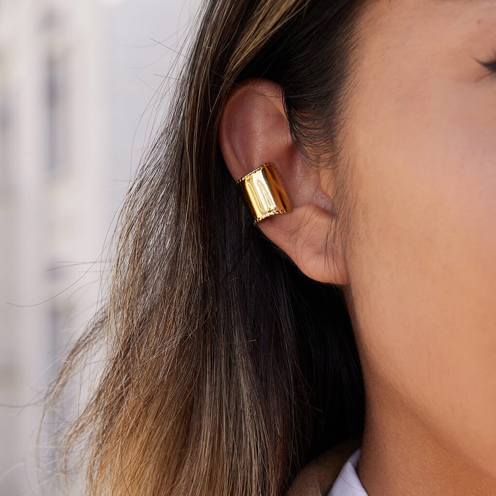 Teardrop Zircon Earring & Cuff Set | 18K Gold - Plated Titanium Steel + 5A Zircon - Aruary Studio ｜ Artisanal Jewelry