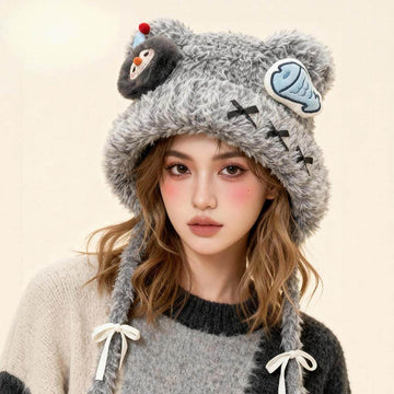 Teddy bear plush hat | Polyester Fleece - Aruary Studio ｜ Artisanal Jewelry